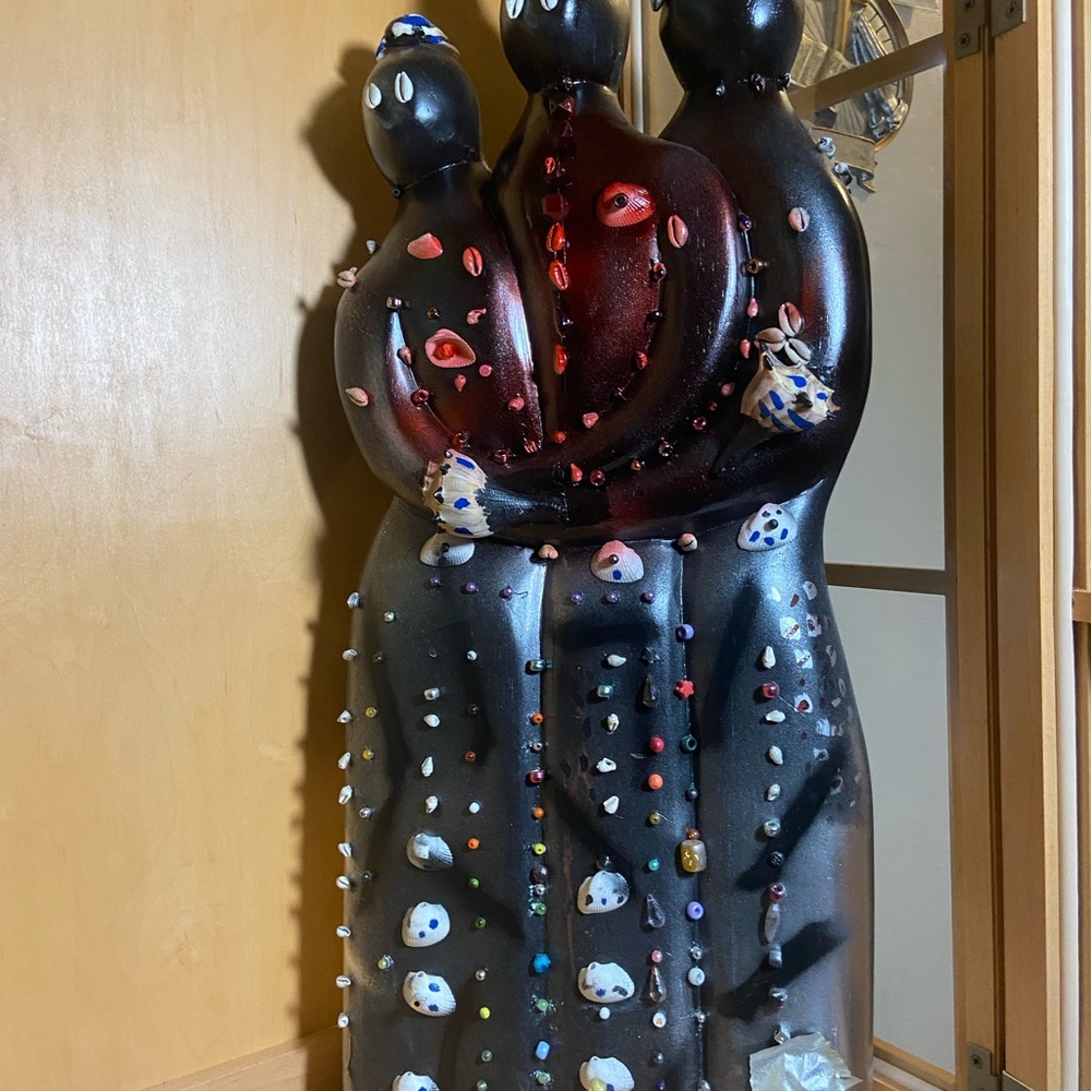 Abstract Black and Red Sculpture